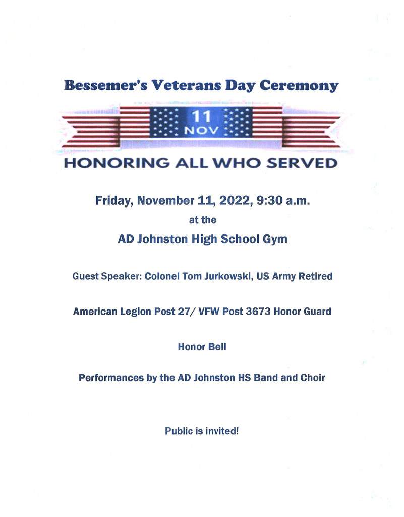 flyer announcing Veterans Day program