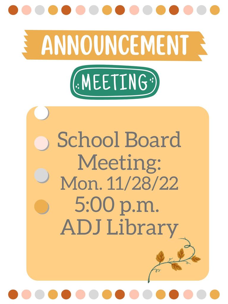 notice regarding upcoming school board meeting