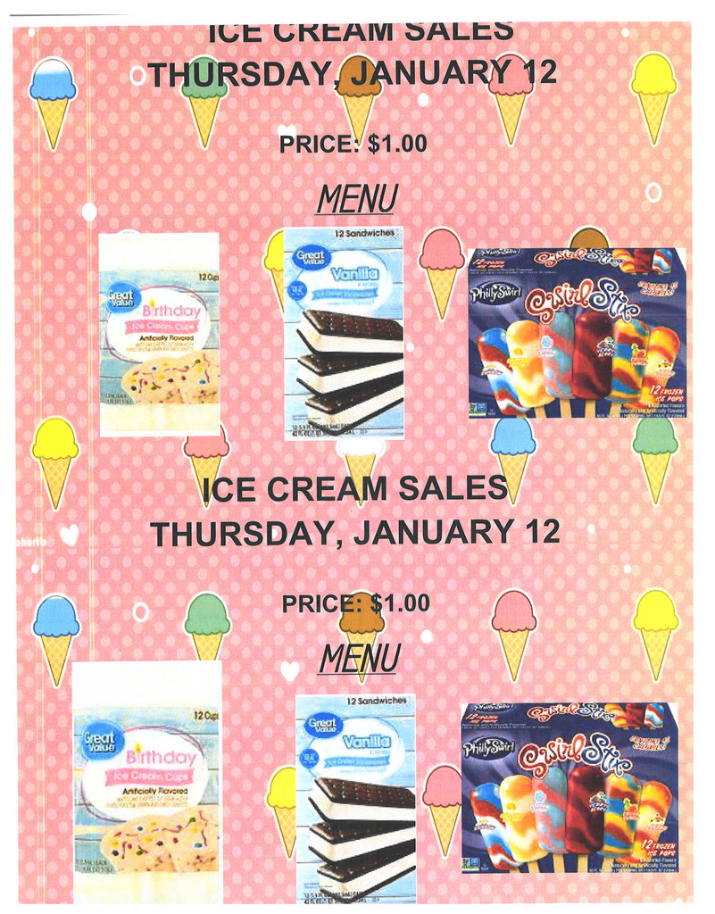 flyer regarding ice cream sale