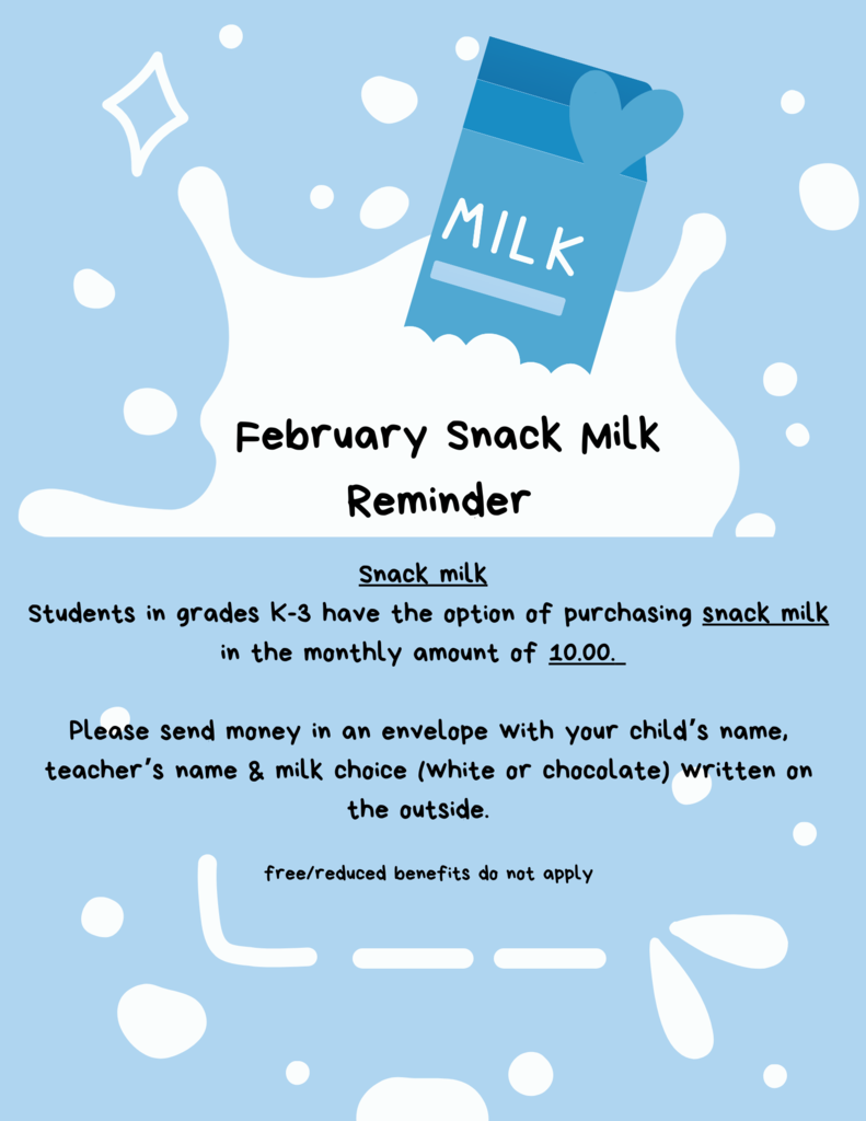 Reminder regarding purchase of school snack milk