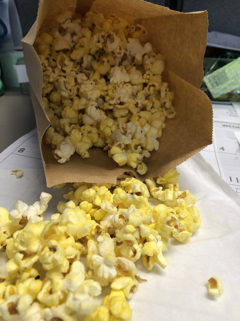 spilled bag of popcorn