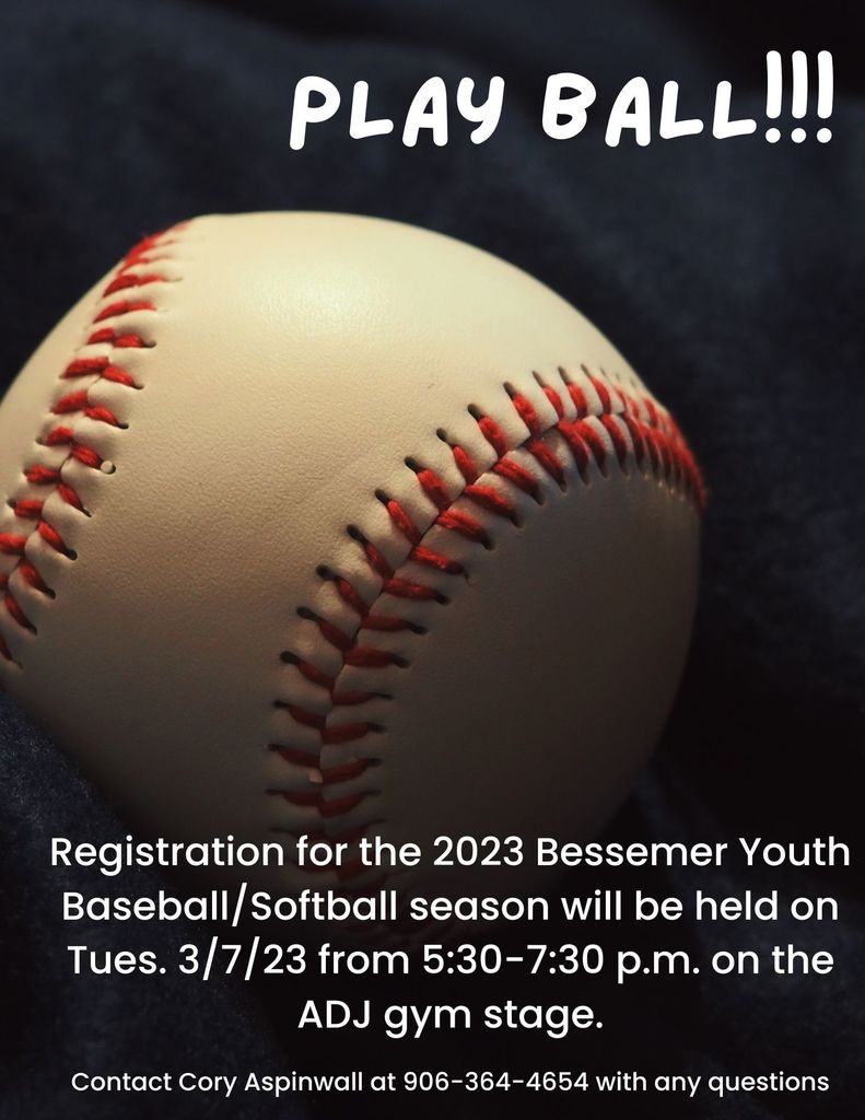 Flyer regarding youth baseball and softball