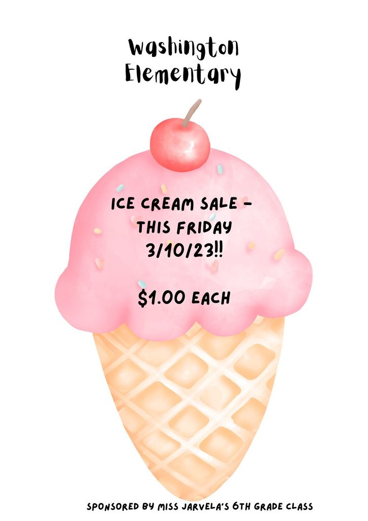 ice cream cone with sale information
