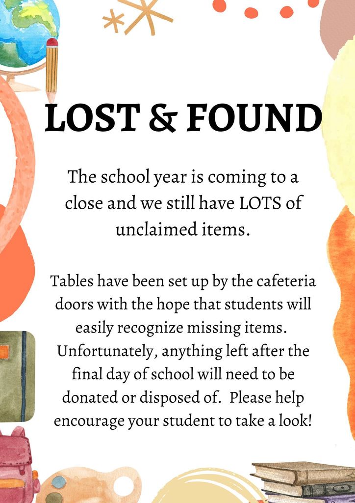 school lost and found flyer