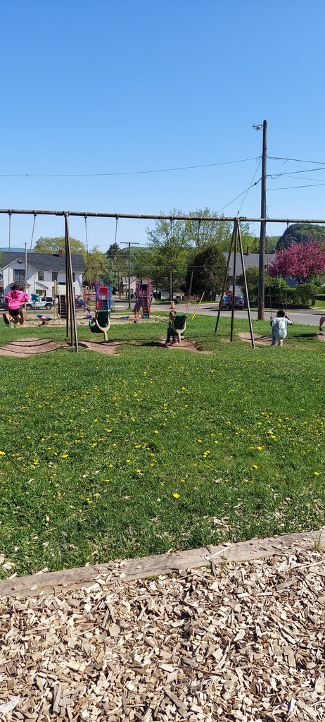school playground with swings