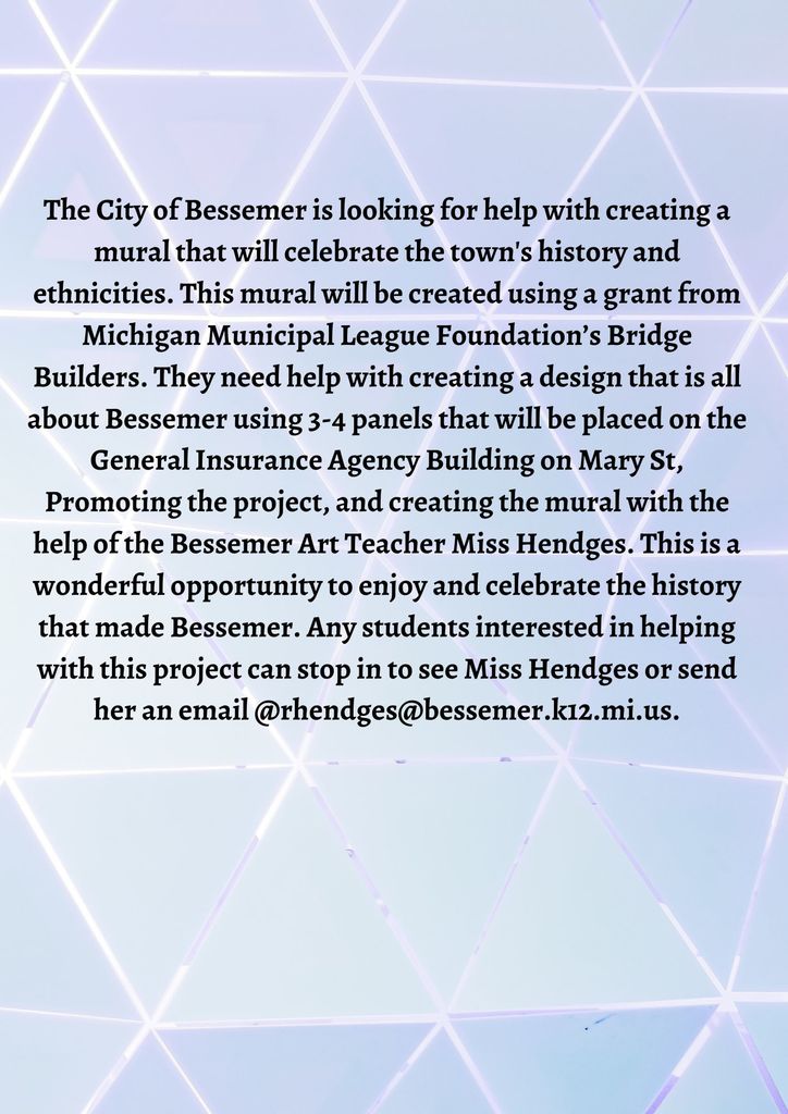 information regarding a planned mural in Bessemer