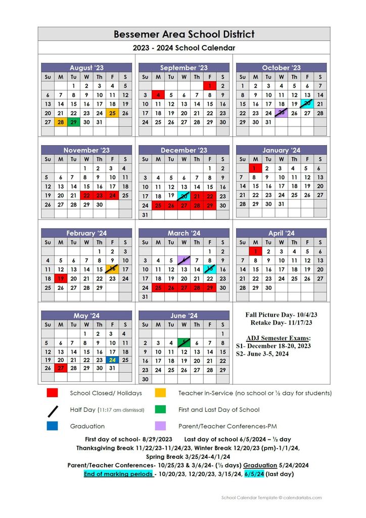Tentative 2023-2024 District Calendar